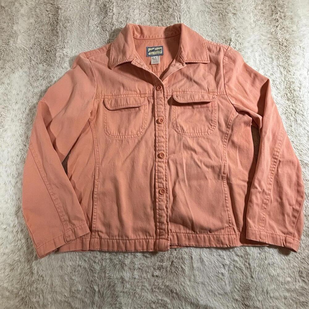 Pendleton Women’s Cotton Utility Jacket Coral Pink Button Front Size Small